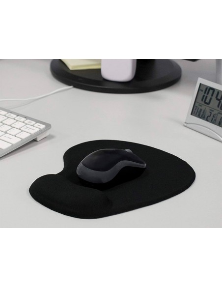 Alfombrilla para raton q-connect reposamuñecas de gel color negro 190x230x20 mm