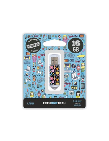 Memoria usb techonetech flash drive 16 gb 2.0...