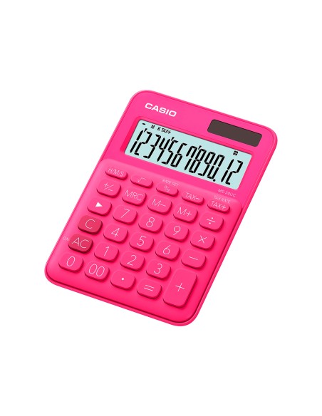 Calculadora casio ms-20uc-rd sobremesa 12 digitos tax +/- color fucsia