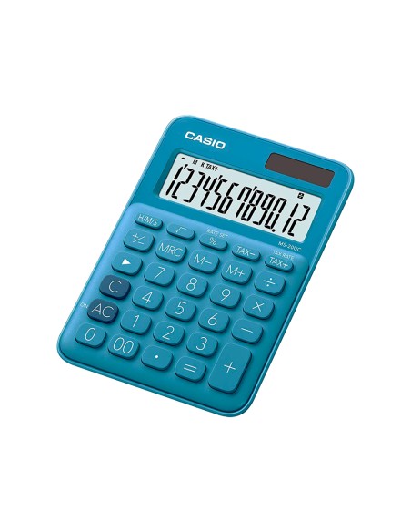 Calculadora casio ms-20uc-bu sobremesa 12 digitos tax +/- color azul
