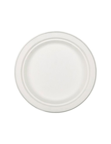 Plato de fibra de caña de azucar blanco 17 cm...