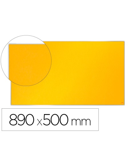 Tablero de anuncios nobo impression pro fieltro amarillo formato panoramico 40\" 890x500 mm