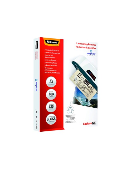 Bolsa de plastificar fellowes brillo din a3 125 mc pack de 100 unidades