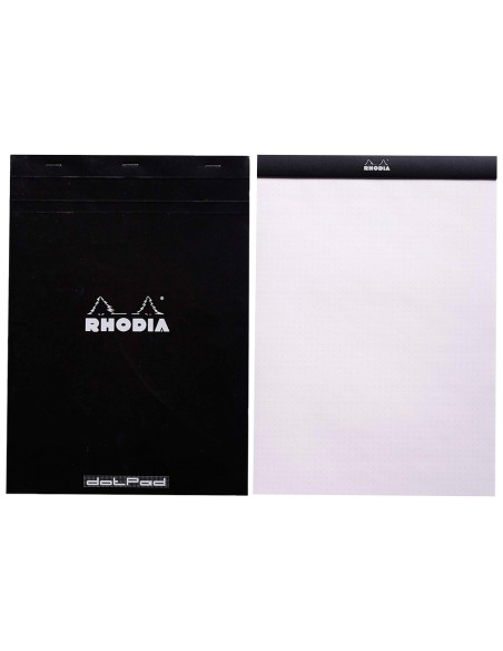 Bloc nota rhodia black dot pad din a5 80 hojas 80 g/m2 liso con puntos negros 5 mm perforado