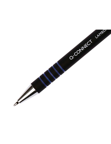 Boligrafo q-connect retractil con grip 0,7 mm color azul