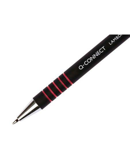 Boligrafo q-connect retractil con grip 0,7 mm color rojo