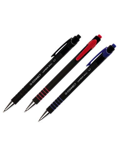 Boligrafo q-connect retractil con grip 0,7 mm...