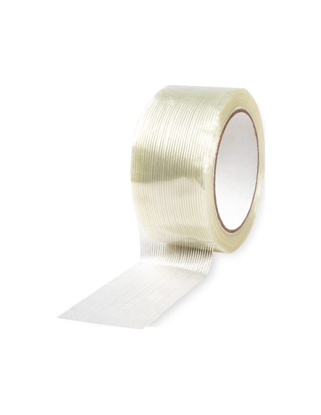 Cinta adhesiva q-connect monofilamentos transparente 50 m x 50 mm para embalaje