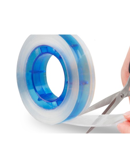 Cinta adhesiva q-connect transparente 25 mt x 18 mm con madril de color pack de 4 unidades