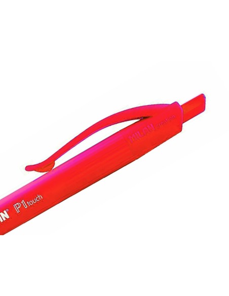 Boligrafo milan p1 retractil 1 mm touch rojo