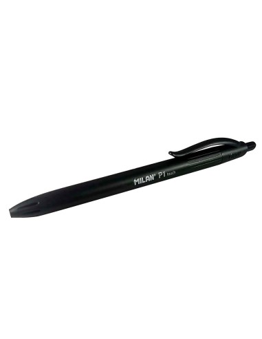 Boligrafo milan p1 retractil 1 mm touch negro