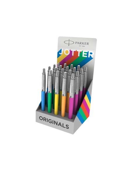 Boligrafo parker jotter plastic original expositor de 20 unidades colores surtidos
