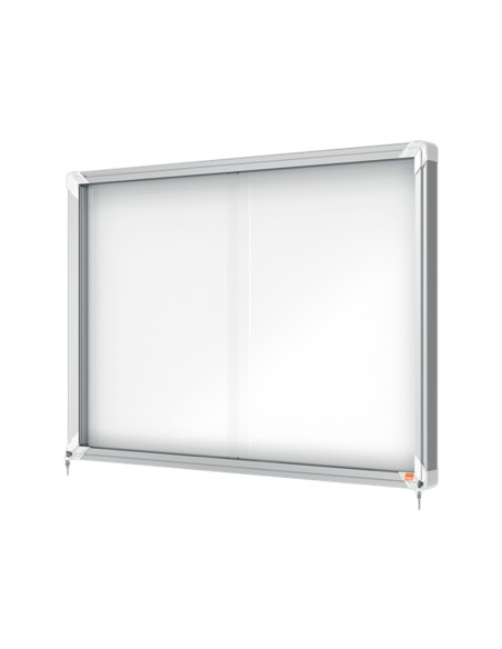 Vitrina de anuncios nobo premium plus magnetica con puerta corredera 8 x din a4 689x972x54 mm