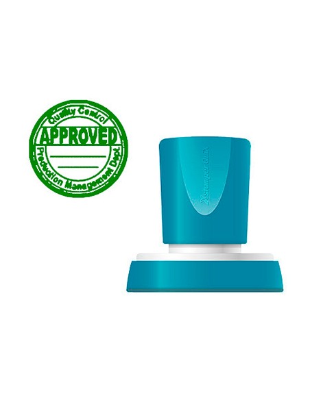 Sello x'stamper quix personalizable color verde redondo diametro 38 mm q-53