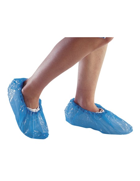 Cubre calzado delta plus polietileno azul talla unica caja de 50 pares