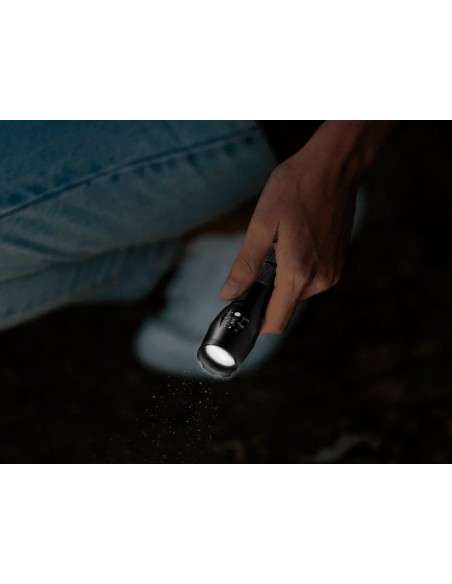 Linterna q-connect telescopica aluminio 5w modo alumbrado alto medio bajo estroboscopio sosapagado 3 pilas aaa