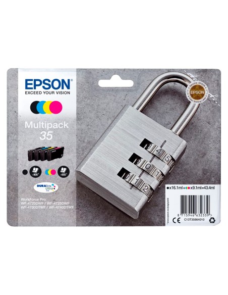 Ink-jet epson 35 t3586 pro wf-4720dwf / 4725dwf / 4730dtwf / 4740dtwf multipack negro amarillo cian magenta