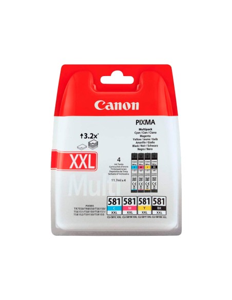 Ink jet canon pgi-580/cli-581 xxl pixma para ts6150 / ts8150 /tr7550 / tr8550 multipack negro amarillo cian
