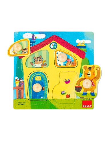 Puzle goula madera casa familia osos 4 piezas