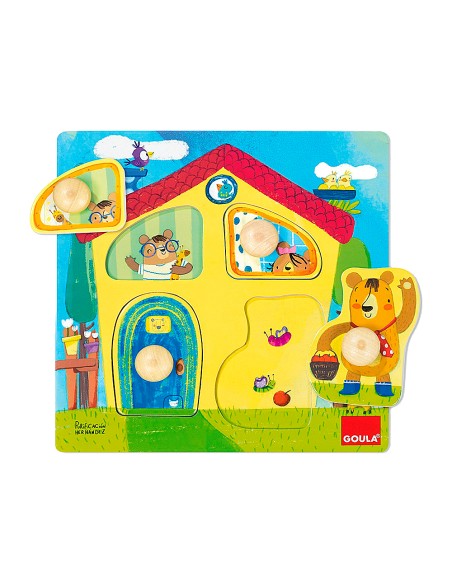Puzle goula madera casa familia osos 4 piezas