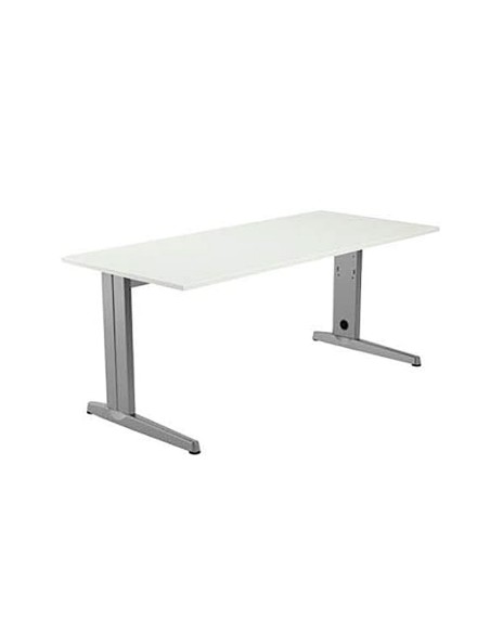 Mesa de reunion rocada meeting 3006an01v24 estructura madera gris en aspas tablero haya 120 cm diametro
