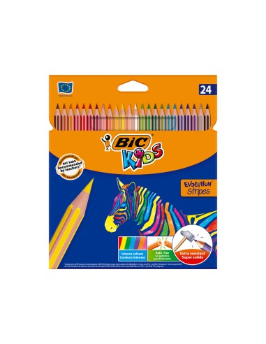 Lapices de colores bic evolution stripes caja...