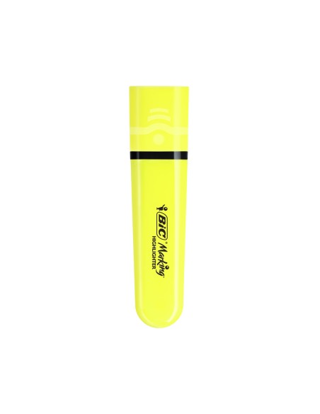 Rotulador bic flat fluorescente amarillo neon caja de 12 unidades
