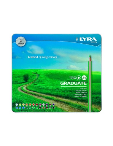 Lapices de colores lyra graduate caja metalica...