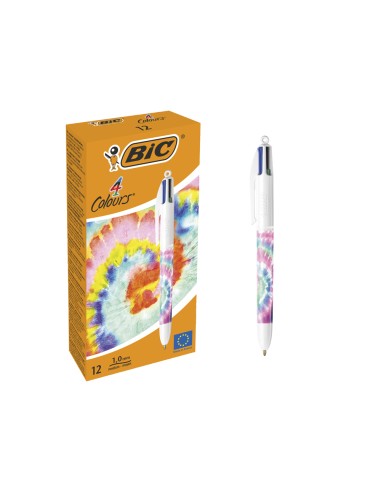Boligrafo bic cuatro colores tiedye pastel...