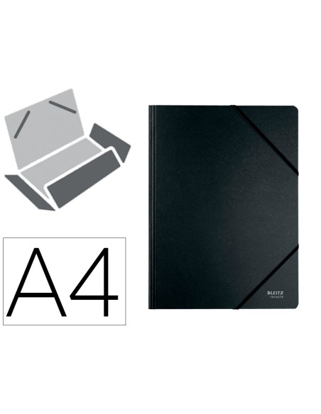 Carpeta leitz recycle gomas din a4 carton reciclabe 100% negro