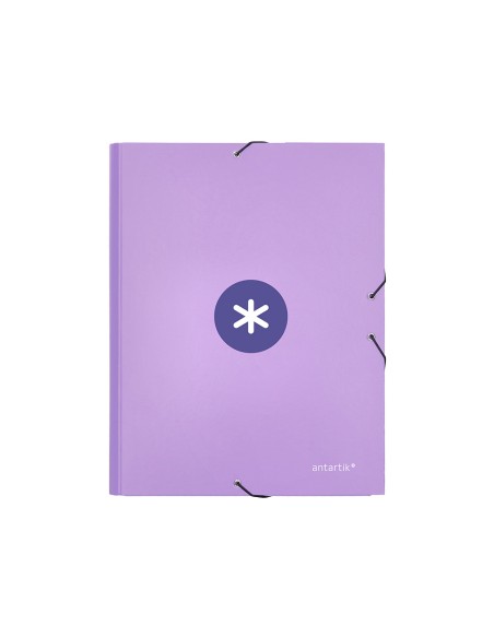 Carpeta antartik gomas a4 3 solapas carton forrado color lavanda