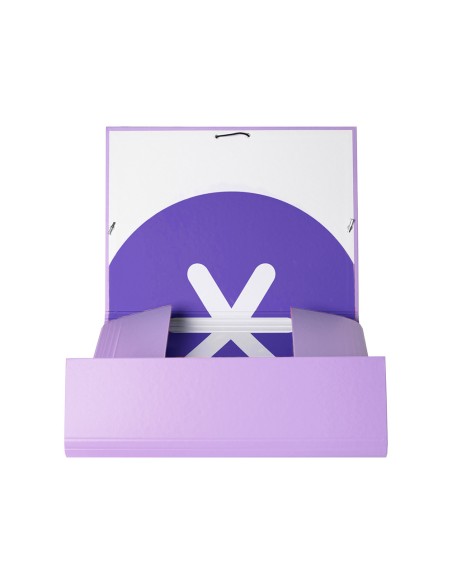 Carpeta antartik gomas a4 3 solapas carton forrado color lavanda