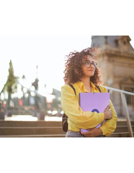 Carpeta antartik gomas a4 3 solapas carton forrado color lavanda