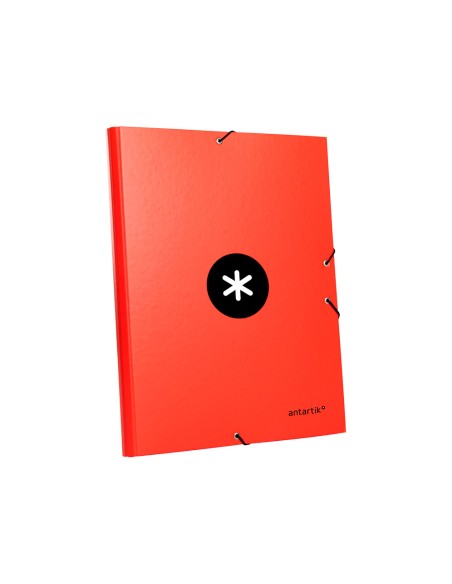 Carpeta antartik gomas a4 3 solapas carton forrado color roja