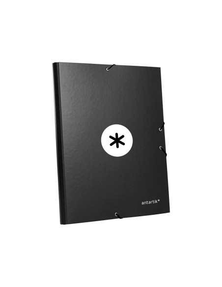 Carpeta antartik gomas a4 3 solapas carton forrado color negro