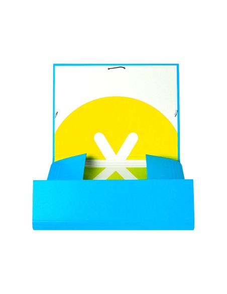 Carpeta antartik gomas a4 3 solapas carton forrado color azul