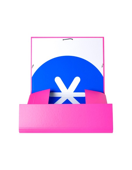 Carpeta antartik gomas a4 3 solapas carton forrado color rosa