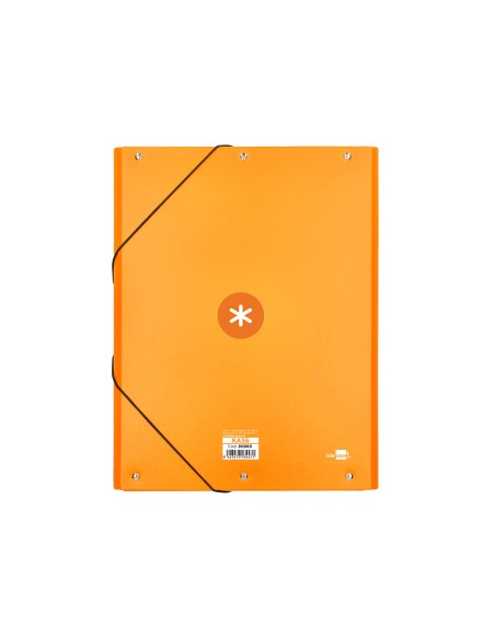 Carpeta antartik gomas a4 3 solapas carton forrado color mostaza