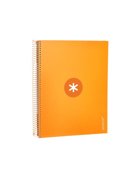 Cuaderno espiral a4 micro antartik tapa forrada 120h 90 gr cuadro 5mm 5 bandas 4 taladros color mostaza