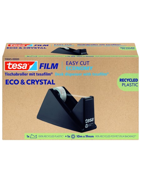 Portarrollo sobremesa tesa eco&cristal plastico reciclado 100% color negro