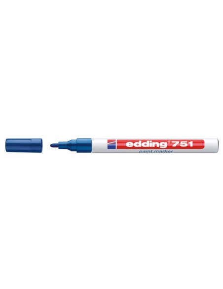 Rotulador edding punta fibra 751 azul punta redonda 1-2 mm