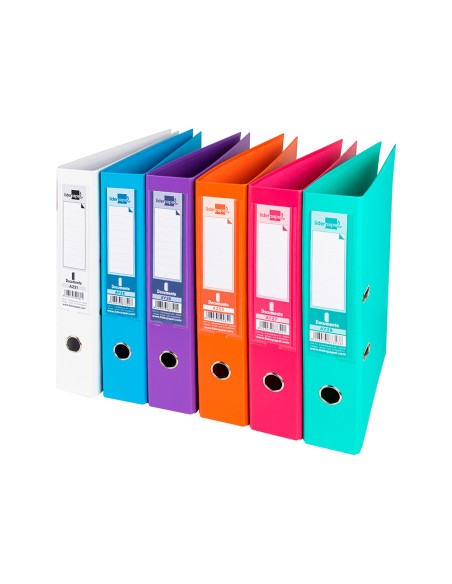 Archivador de palanca liderpapel folio documenta forrado pvc con rado lomo 75 mm colores surtidos trending