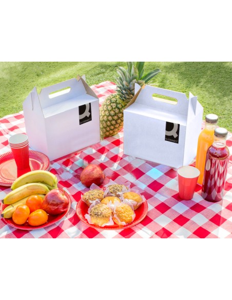 Caja maletin con asa q-connect carton para envio y transporte 355x120x258 mm
