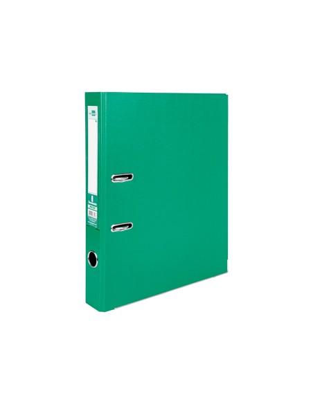Archivador de palanca liderpapel folio documenta forrado pvc con rado lomo 52 mm verde compresor metalico