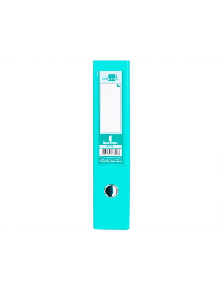 Archivador de palanca liderpapel folio documenta forrado pvc con rado lomo 75 mm verde claro compresor