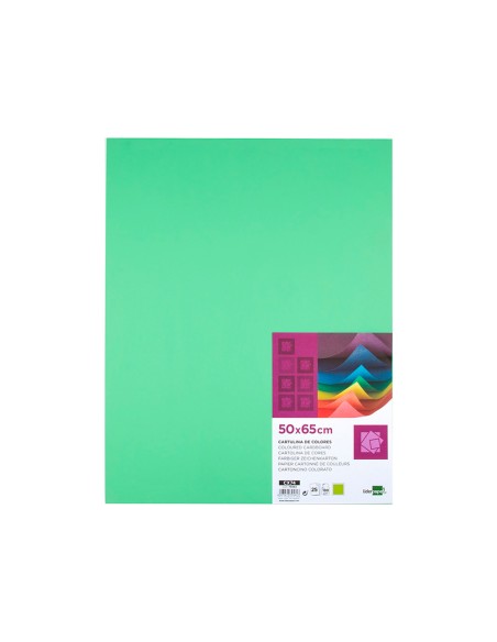 Cartulina liderpapel 50x65 cm 180g/m2 verde hierba paquete de 25 hojas