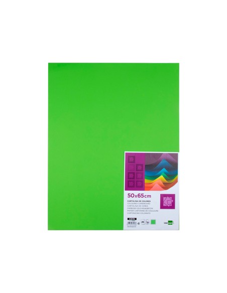 Cartulina liderpapel 50x65 cm 180g/m2 verde pistacho paquete de 25 hojas
