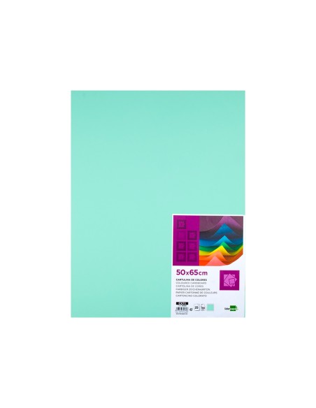Cartulina liderpapel 50x65 cm 180g/m2 verde paquete de 25 hojas