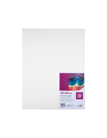 Cartulina liderpapel 50x65 cm 180g/m2 blanco paquete de 25 hojas