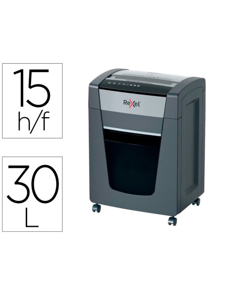 Destructora de documentos rexel momentum extra p515+ capacidad corte 15 h p5 destruye grapas clips cd y